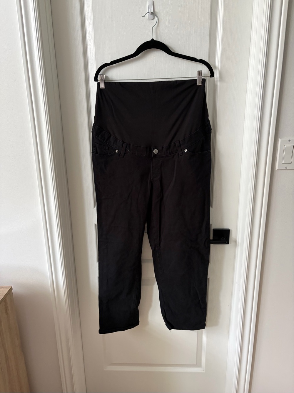 H&M Black Straight-Leg Maternity Jeans